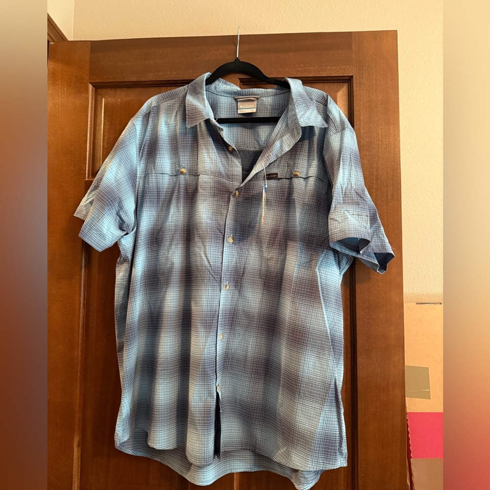 Men’s Columbia Newton Ridge Plaid Casual Shirt, NWT
